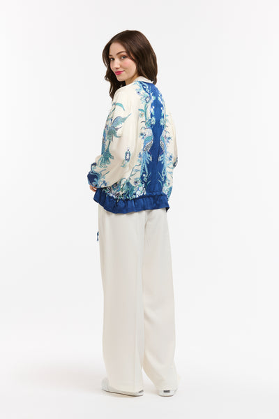 Viscose Bomber - Blue Beige-Urban Luxury-Lima & Co