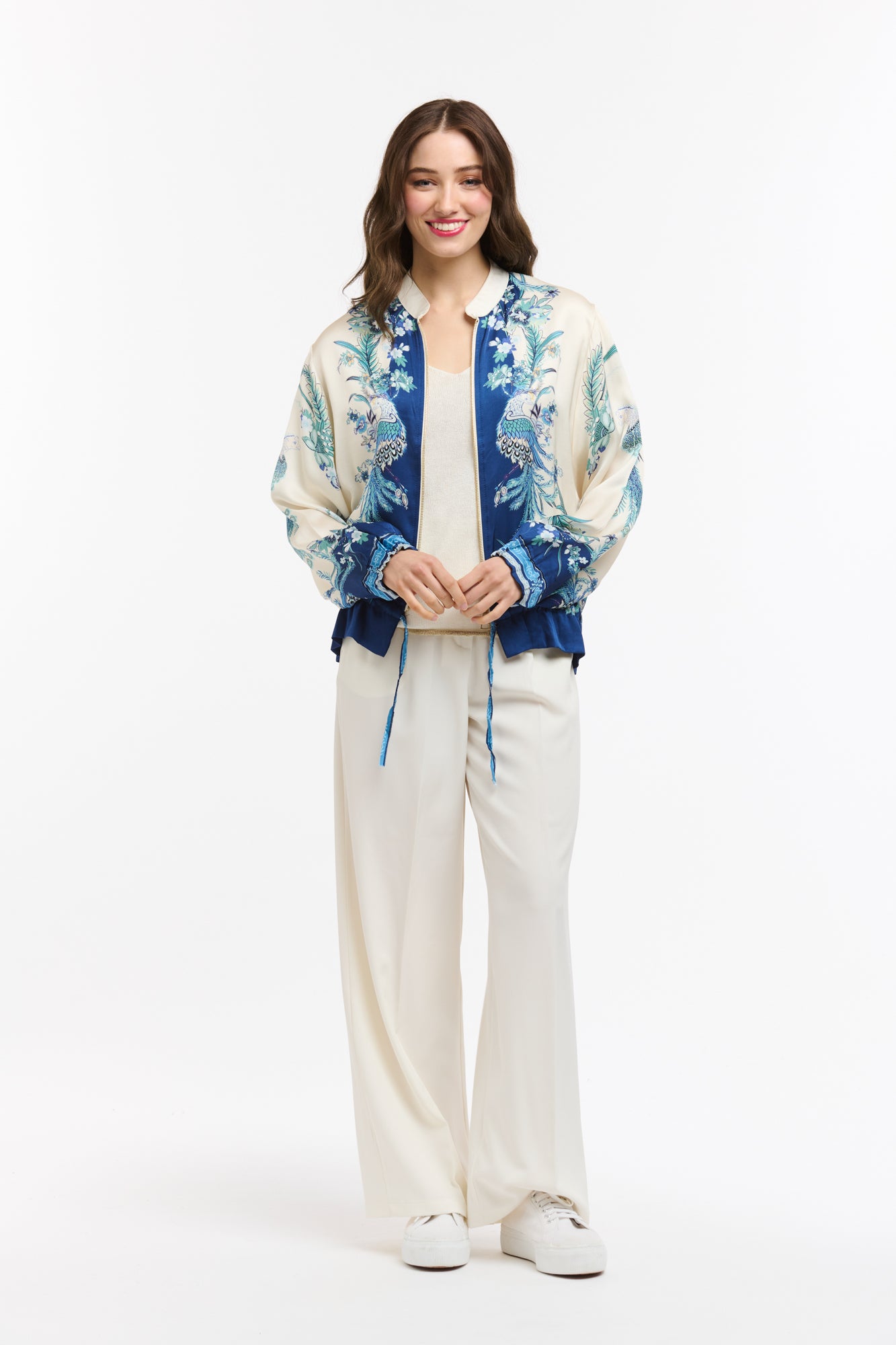 Viscose Bomber - Blue Beige-Urban Luxury-Lima & Co