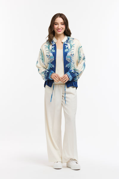 Viscose Bomber - Blue Beige-Urban Luxury-Lima & Co