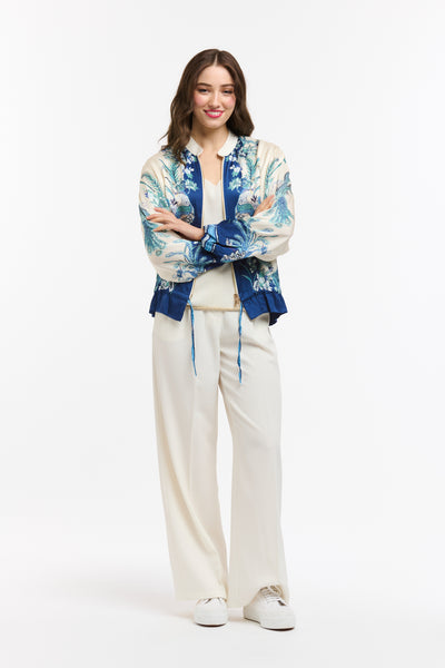 Viscose Bomber - Blue Beige-Urban Luxury-Lima & Co