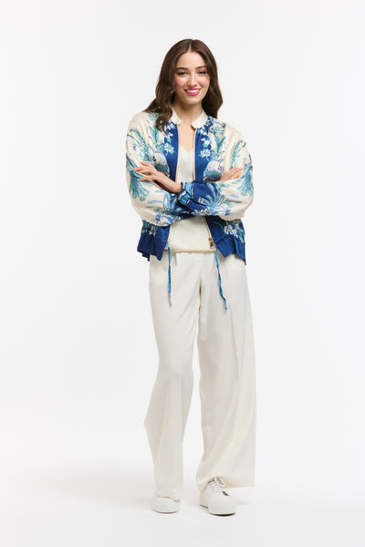Viscose Bomber - Blue Beige-Urban Luxury-Lima & Co