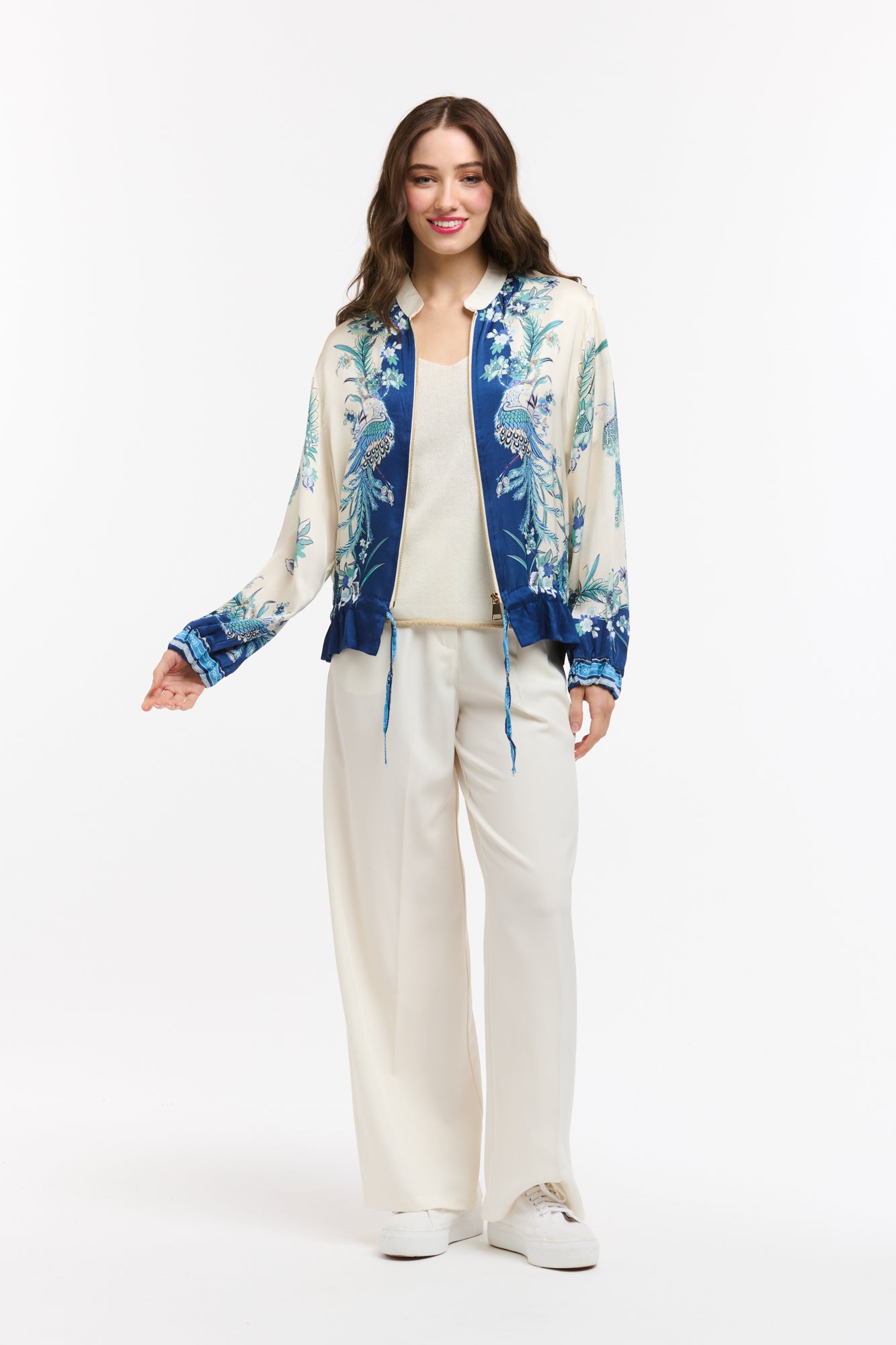 Viscose Bomber - Blue Beige-Urban Luxury-Lima & Co