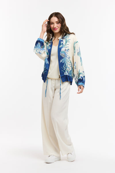 Viscose Bomber - Blue Beige-Urban Luxury-Lima & Co