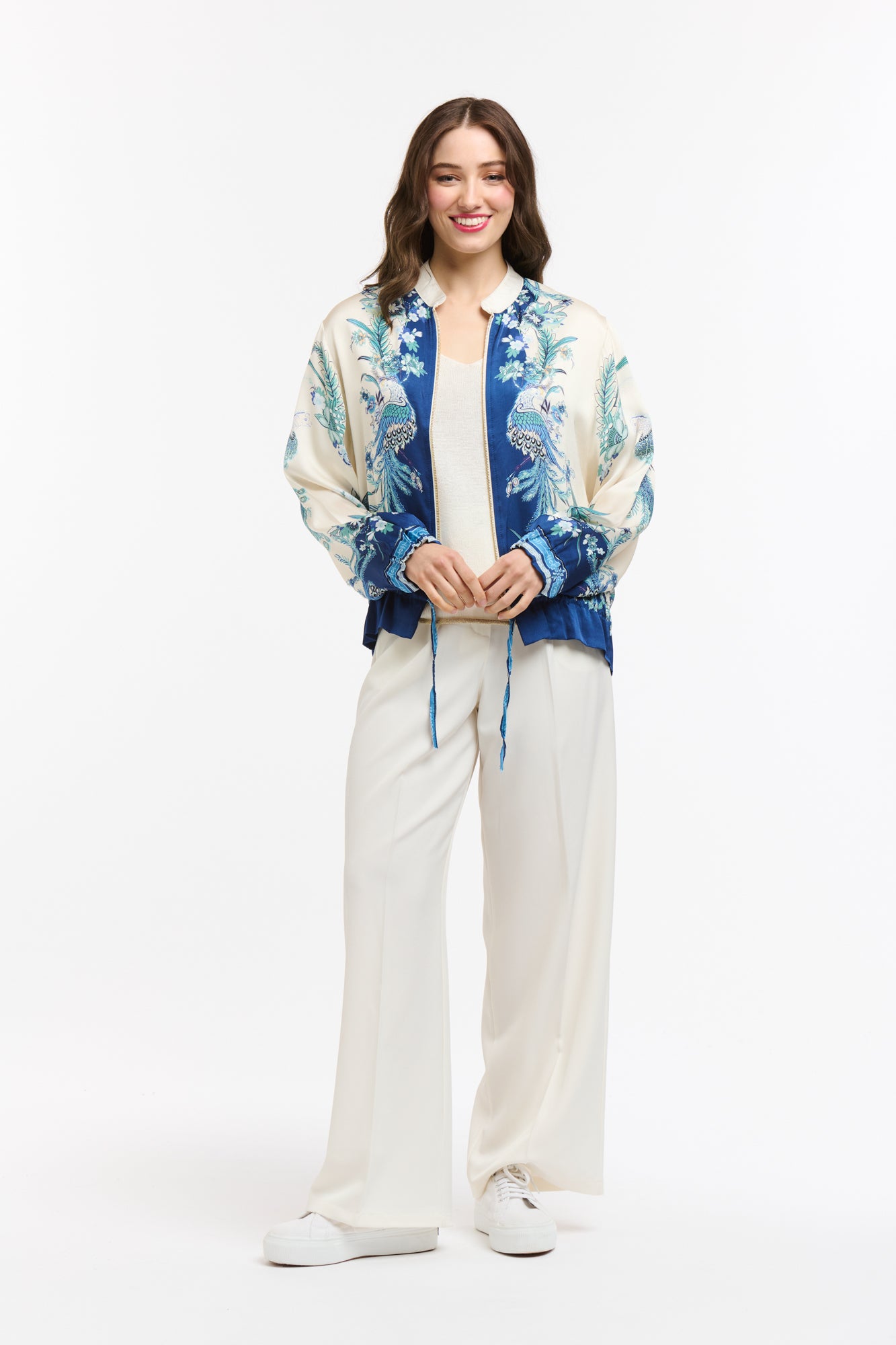 Viscose Bomber - Blue Beige-Urban Luxury-Lima & Co