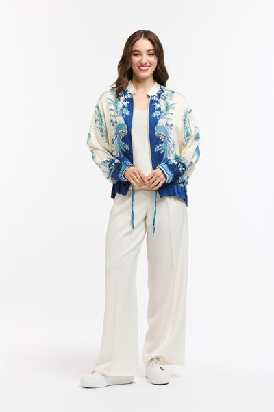 Viscose Bomber - Blue Beige-Urban Luxury-Lima & Co