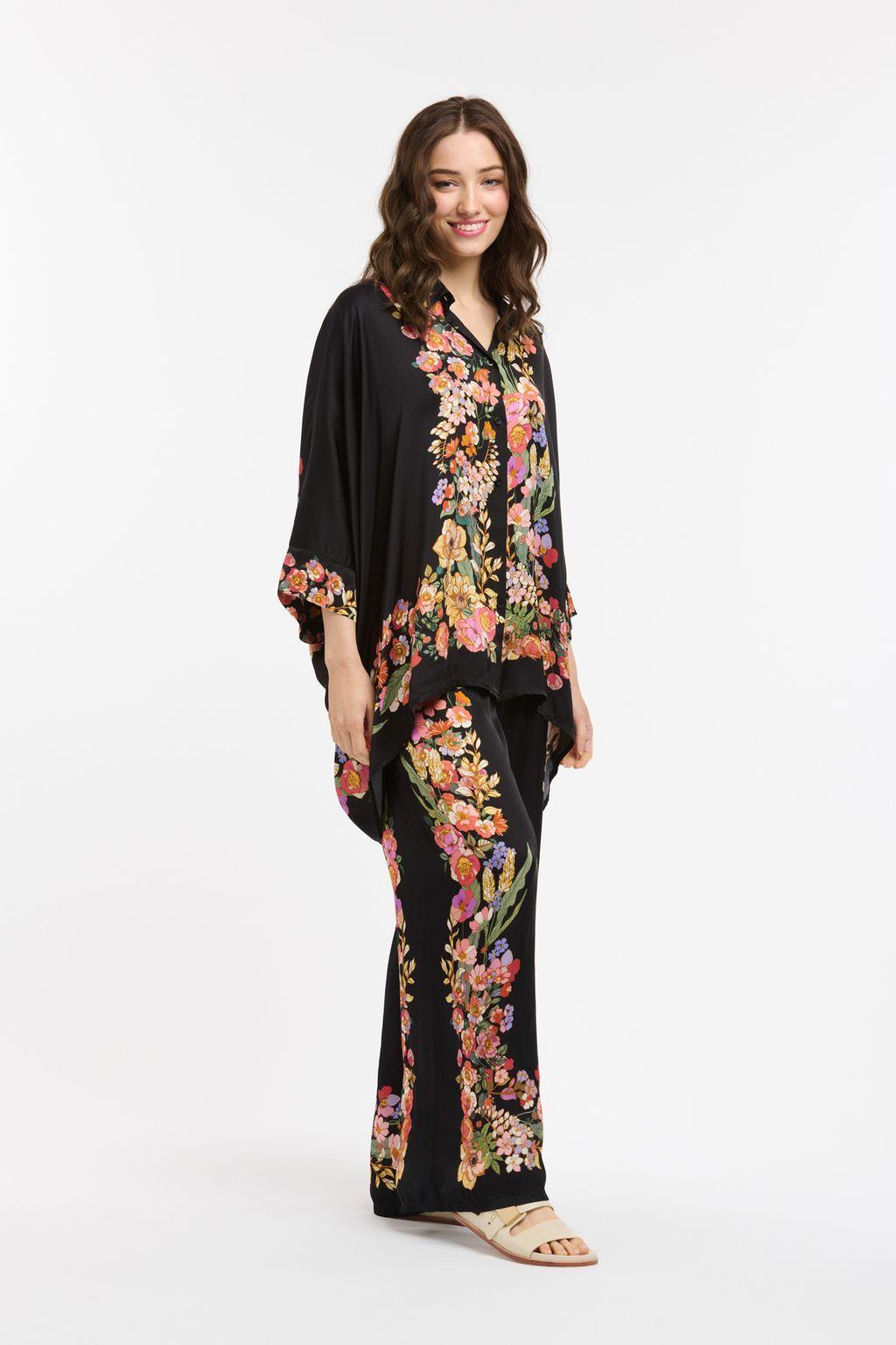 Viscose Floral Pants - Black-Urban Luxury-Lima & Co