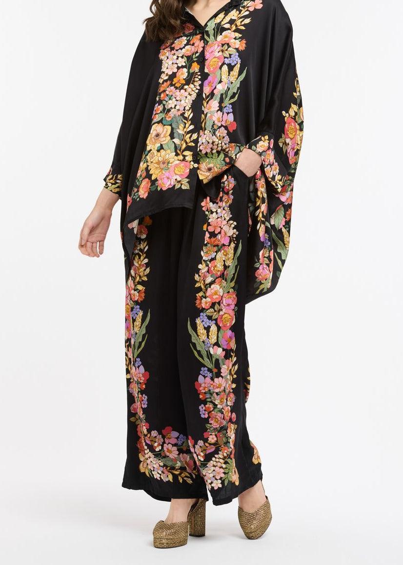 Viscose Floral Pants - Black-Urban Luxury-Lima & Co