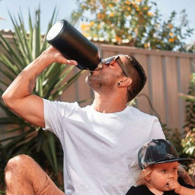 WATERMATE STAINLESS BIG BOTTLE 1.9L - BLACK-ANNABEL TRENDS-Lima & Co