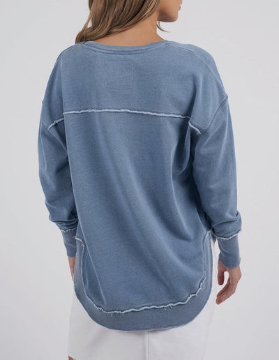 Washed Simplified Crew - Navy-Foxwood-Lima & Co