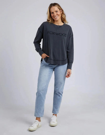 Washed Simplified Crew - Washed Black-Foxwood-Lima & Co