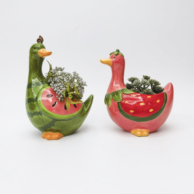 Strawberry Duck Planter-Lima & Co-Lima & Co