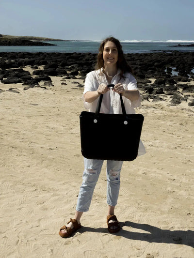 Waterproof Eco-Friendly Vegan Tote Bag - Black-Nakoa-Lima & Co