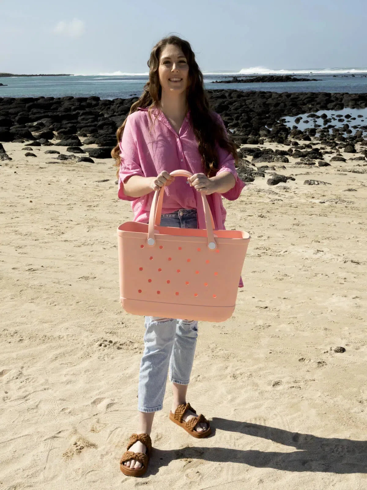 Waterproof Eco-Friendly Vegan Tote Bag - Peach-Nakoa-Lima & Co