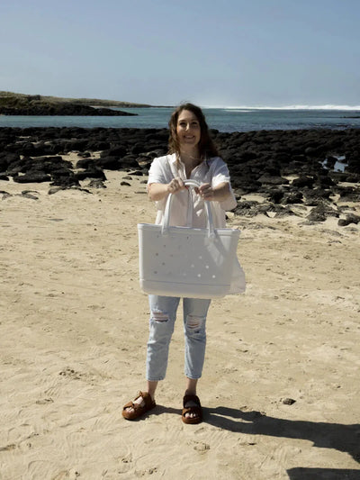 Waterproof Eco-Friendly Vegan Tote Bag - White-Nakoa-Lima & Co