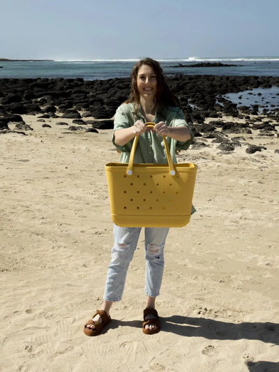 Waterproof Eco-Friendly Vegan Tote Bag - Yellow-Nakoa-Lima & Co