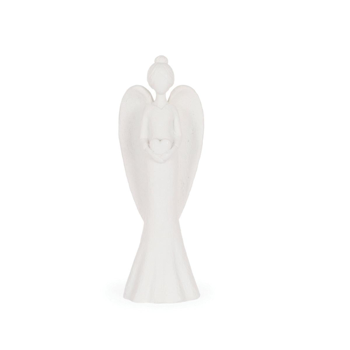 White Etched Angel With Heart-Holly and Ivy-Lima & Co