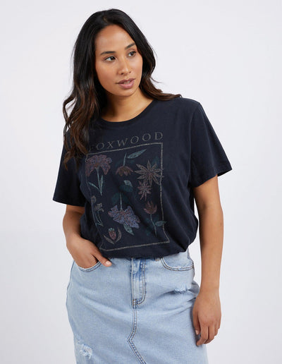 Wild Flower Tee - Washed Black-Foxwood-Lima & Co