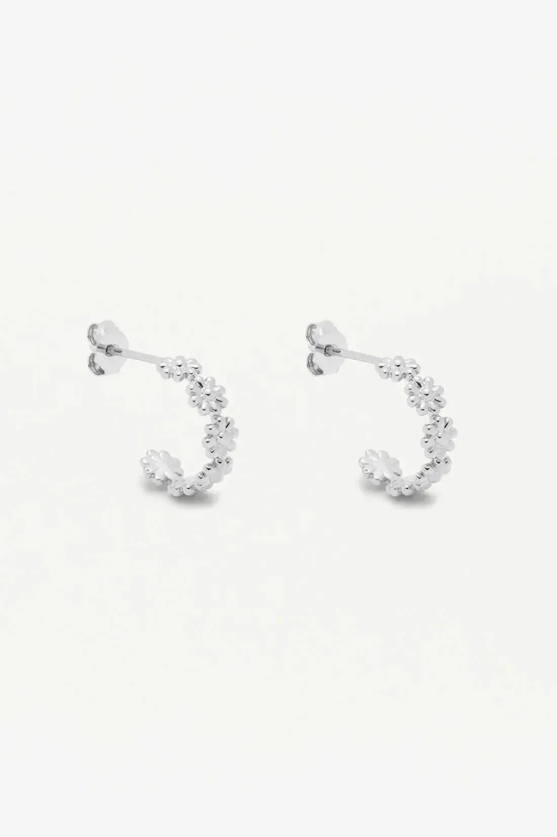 Wildflower Daisy Chain Hoop Earrings - Silver Plated-Estella Bartlett-Lima & Co