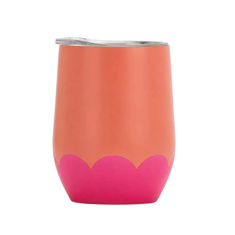 Wine Tumbler Stainless Wave - Orange Hot Pink-Annabel Trends-Lima & Co