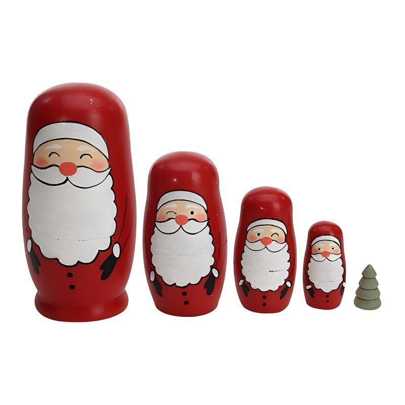 Wooden Red White Santa Babushka-Swing-Lima & Co