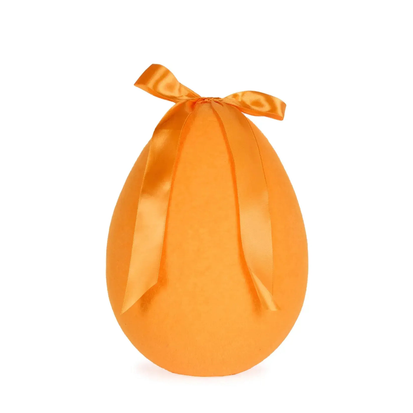 Xl Flocked Egg With Bow Orange-Holly and Ivy-Lima & Co
