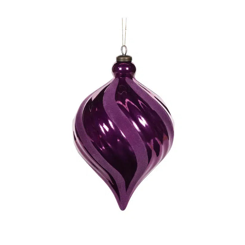Xl Purple Twirl Drop Bauble-Holly and Ivy-Lima & Co