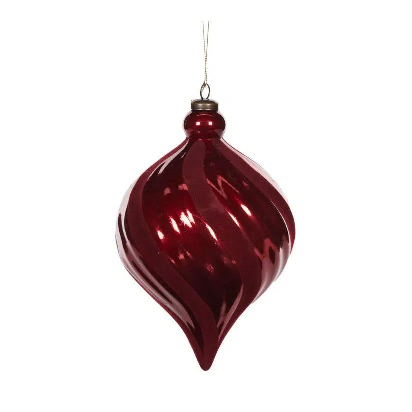 Xl Red Twirl Drop Bauble-Holly and Ivy-Lima & Co