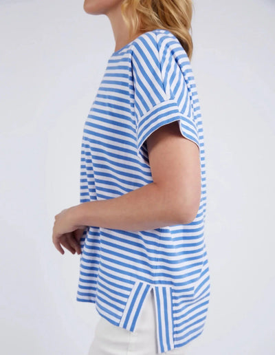 Yara Stripe S/S Tee - Cerulean Blue Stripe-Elm Lifestyle-Lima & Co