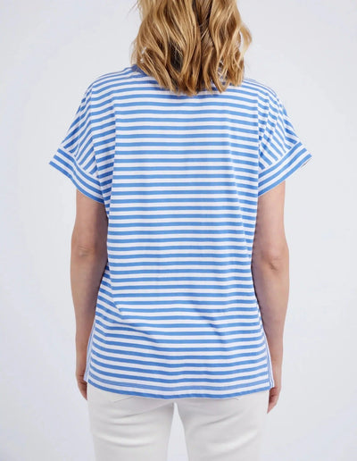 Yara Stripe S/S Tee - Cerulean Blue Stripe-Elm Lifestyle-Lima & Co