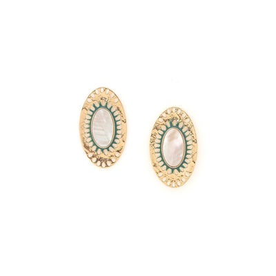 Zelie Oval Post Earring-Franck Herval-Lima & Co