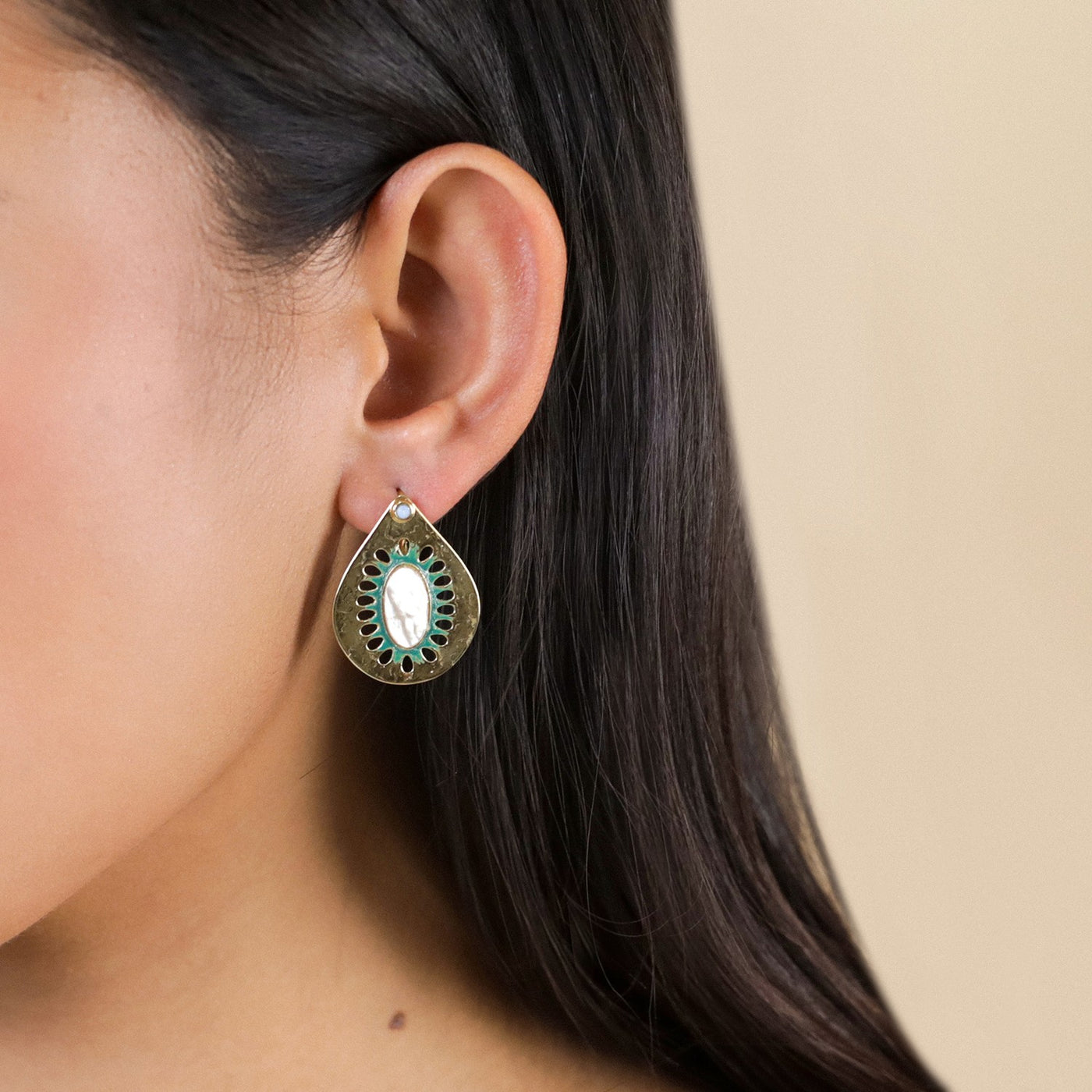 Zelie Teardrop French Hook Earring-Franck Herval-Lima & Co