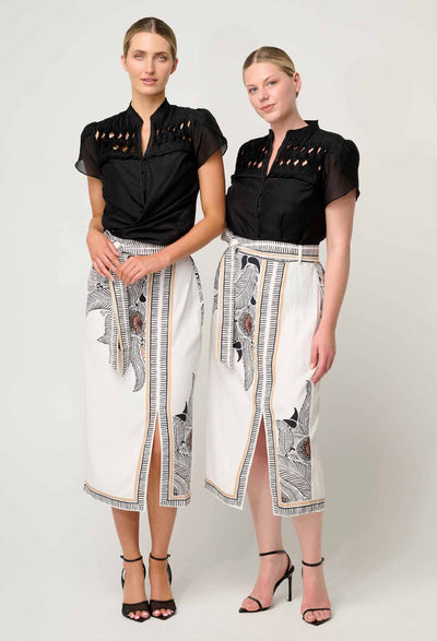 Zenobia Midi Skirt - Ivory Casablanca-Once Was-Lima & Co