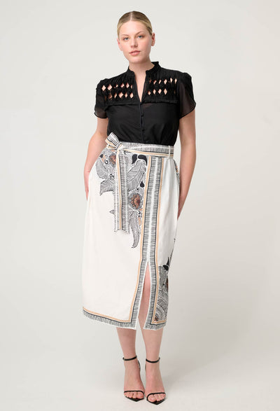 Zenobia Midi Skirt - Ivory Casablanca-Once Was-Lima & Co