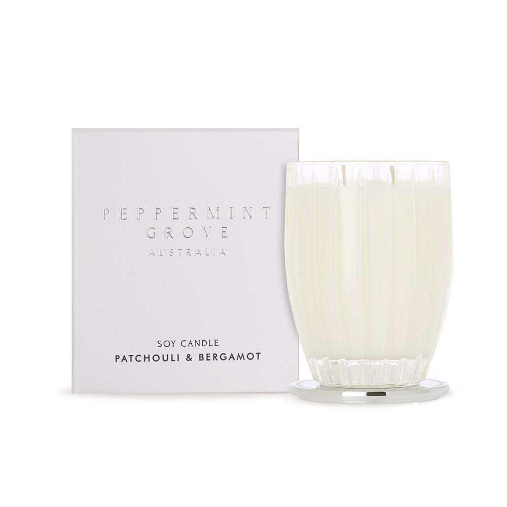 370G PATCHOULI & BERGAMOT CANDLE-PEPPERMINT GROVE-Lima & Co