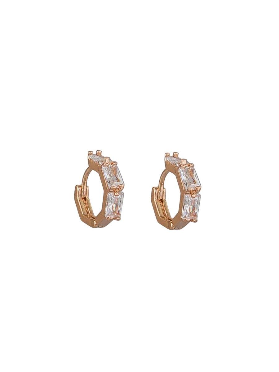 Baguette Crystal Huggie Earrings-Tiger Tree-Lima & Co