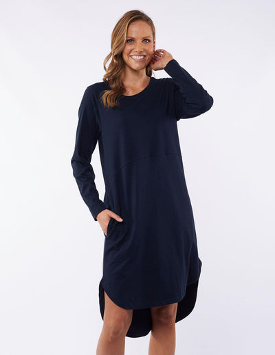 Bay L/S Dress - Navy-Foxwood-Lima & Co