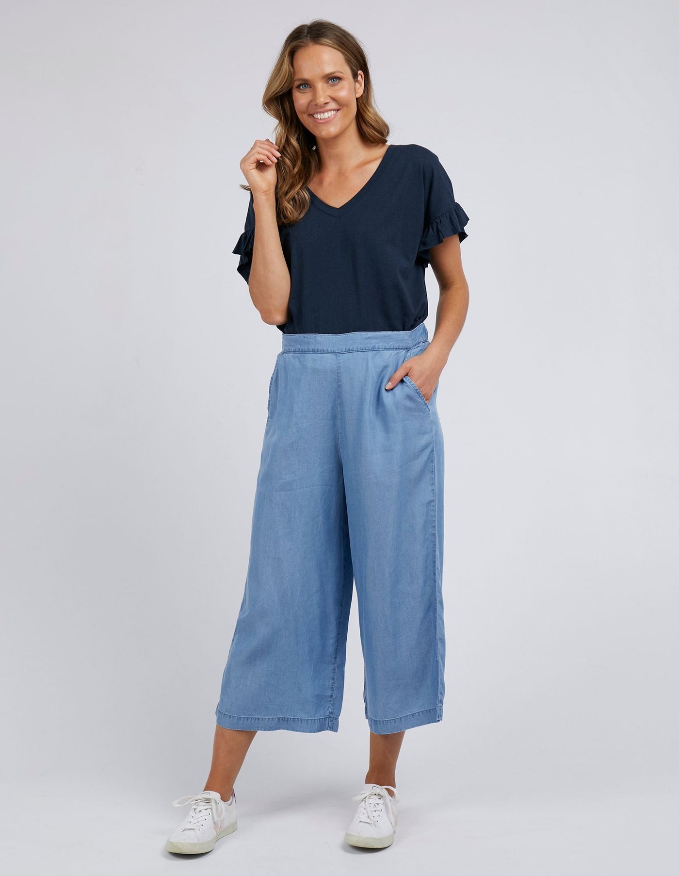 Darcy Wide Leg Pant - Blue-Elm Lifestyle-Lima & Co