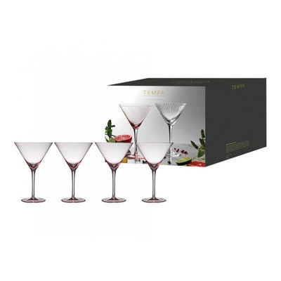 Esme Blush 4 Pack Martini Glass-Tempa-Lima & Co