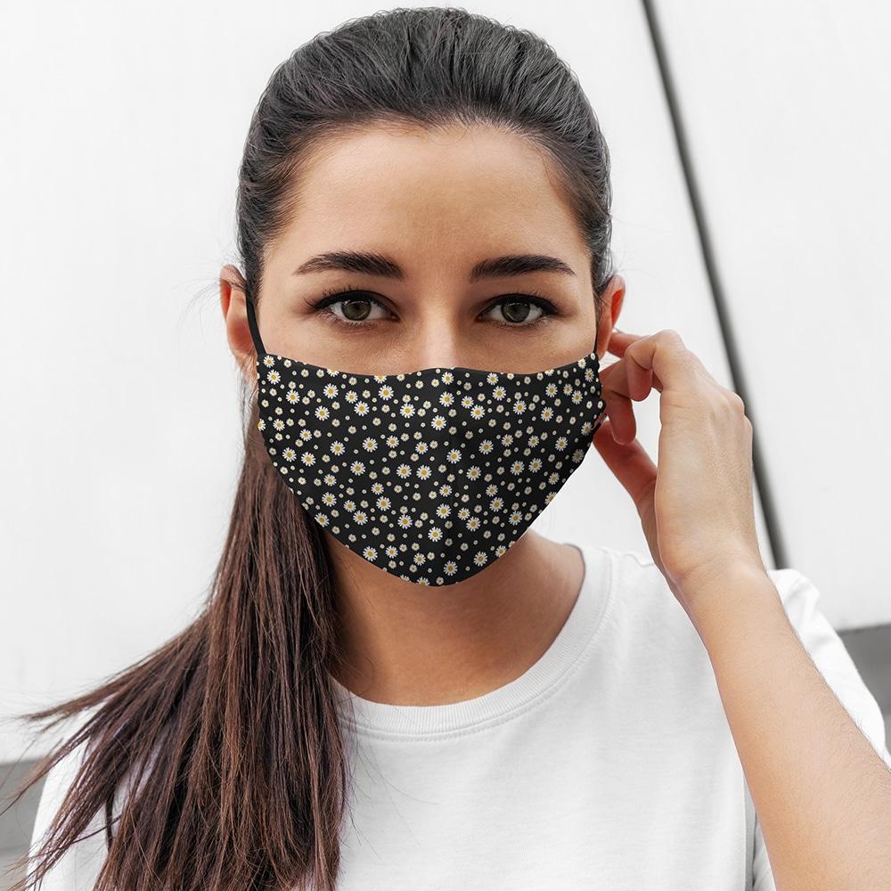 FACE MASK SHAPED - DAISY BLACK-ANNABEL TRENDS-Lima & Co