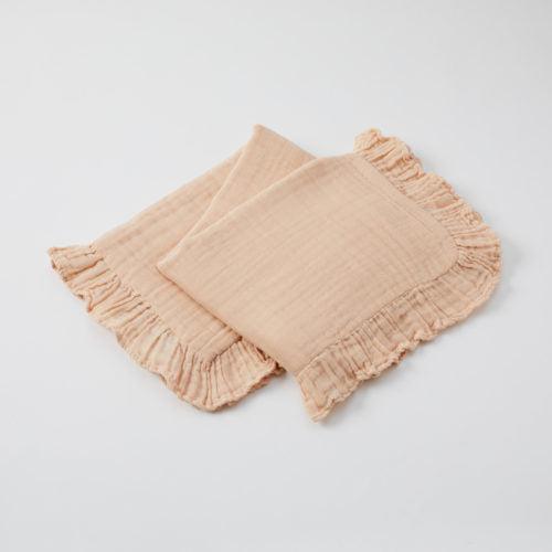 Frill Hem Muslin Blanket - Pink-PILBEAM LIVING-Lima & Co