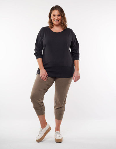 Fundamental Rib L/S Tee - Washed Black-Elm Lifestyle-Lima & Co
