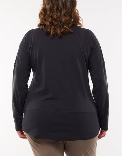 Fundamental Rib L/S Tee - Washed Black-Elm Lifestyle-Lima & Co