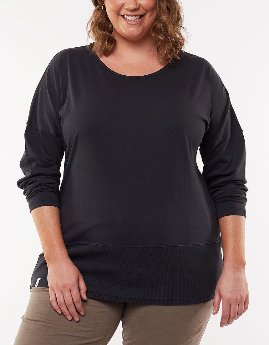 Fundamental Rib L/S Tee - Washed Black-Elm Lifestyle-Lima & Co