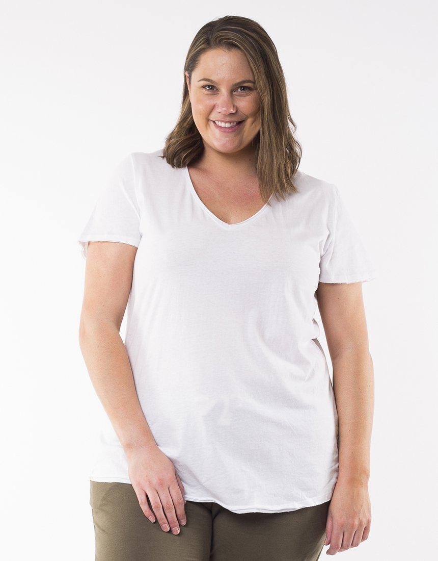 Fundamental Vee Tee - White-Elm Lifestyle-Lima & Co