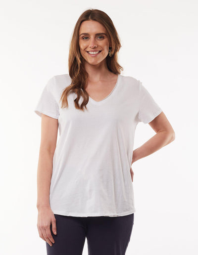 Fundamental Vee Tee - White-Elm Lifestyle-Lima & Co