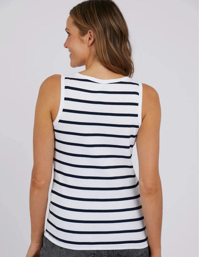 Leia Stripe Tank - White-Foxwood-Lima & Co