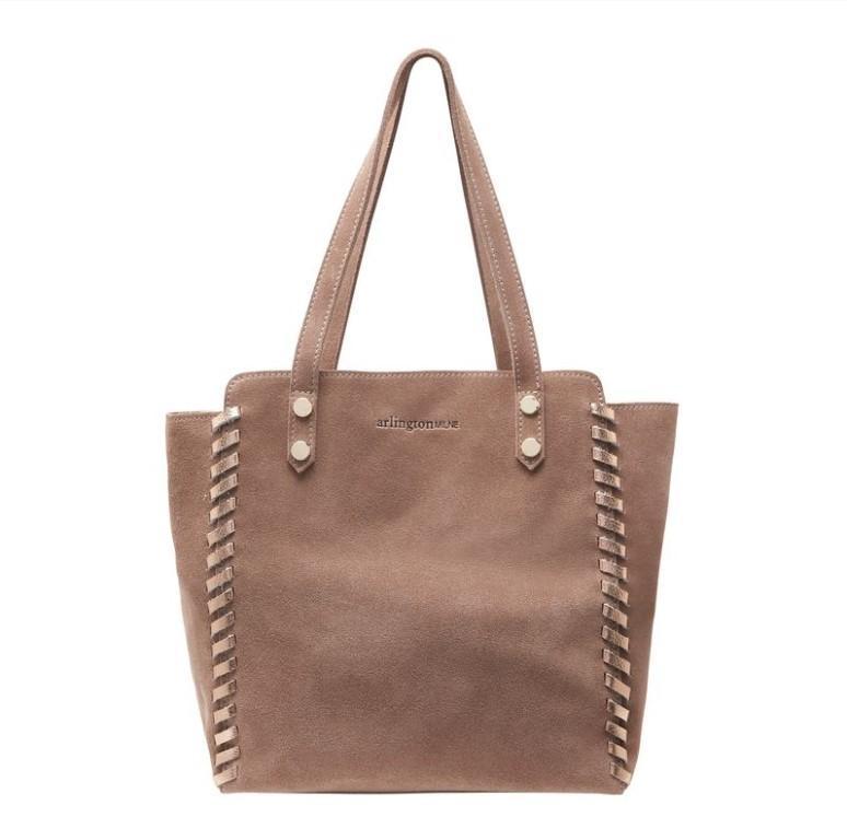 MARGOT TOTE - FAWN SUEDE & ROSE GOLD-ARLINGTON MILNE-Lima & Co