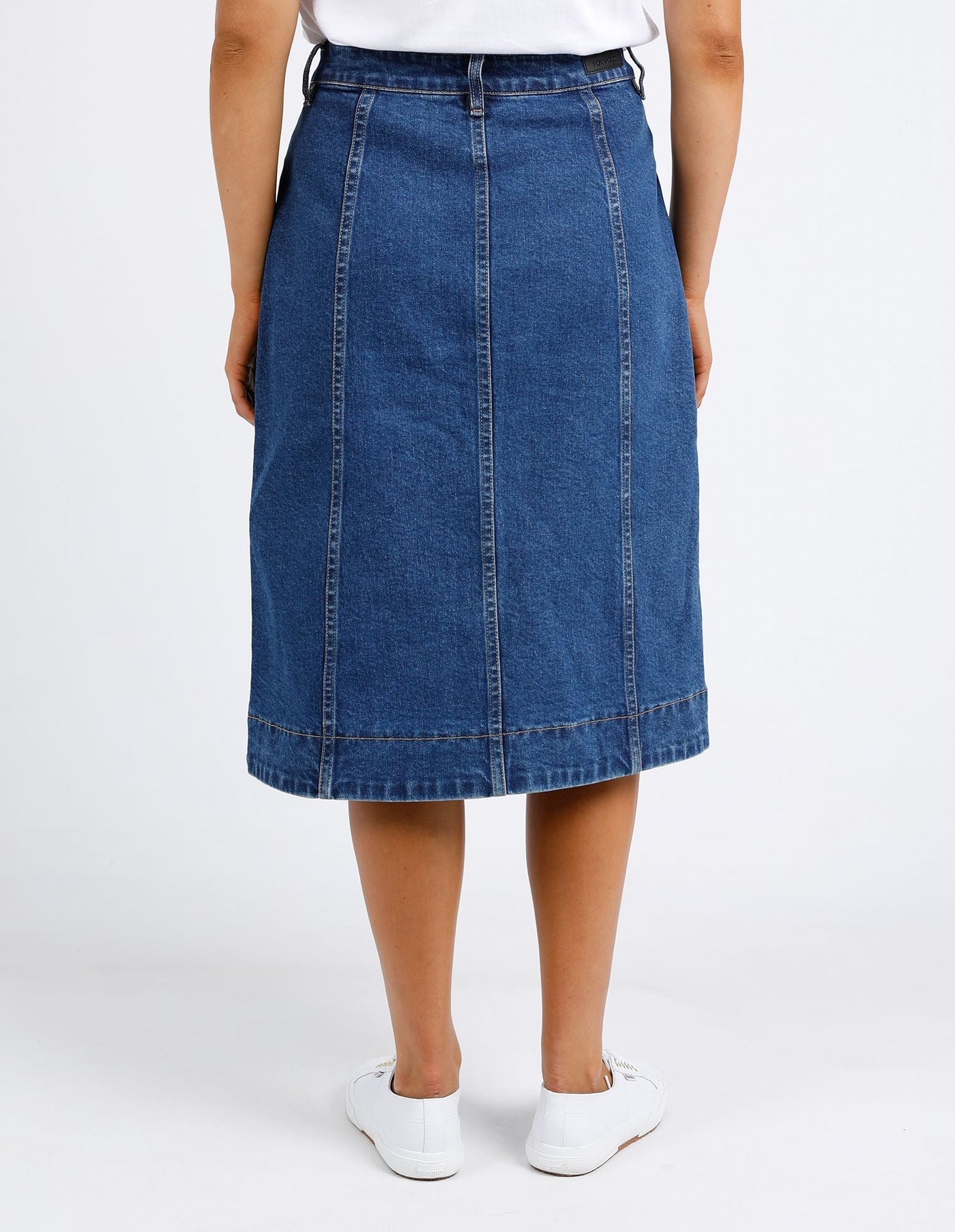 Martha Denim Skirt - Vintage Mid Blue-Foxwood-Lima & Co