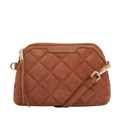 Mini Abigail Bag - Quilted Gingerbread Suede-Arlington milne-Lima & Co