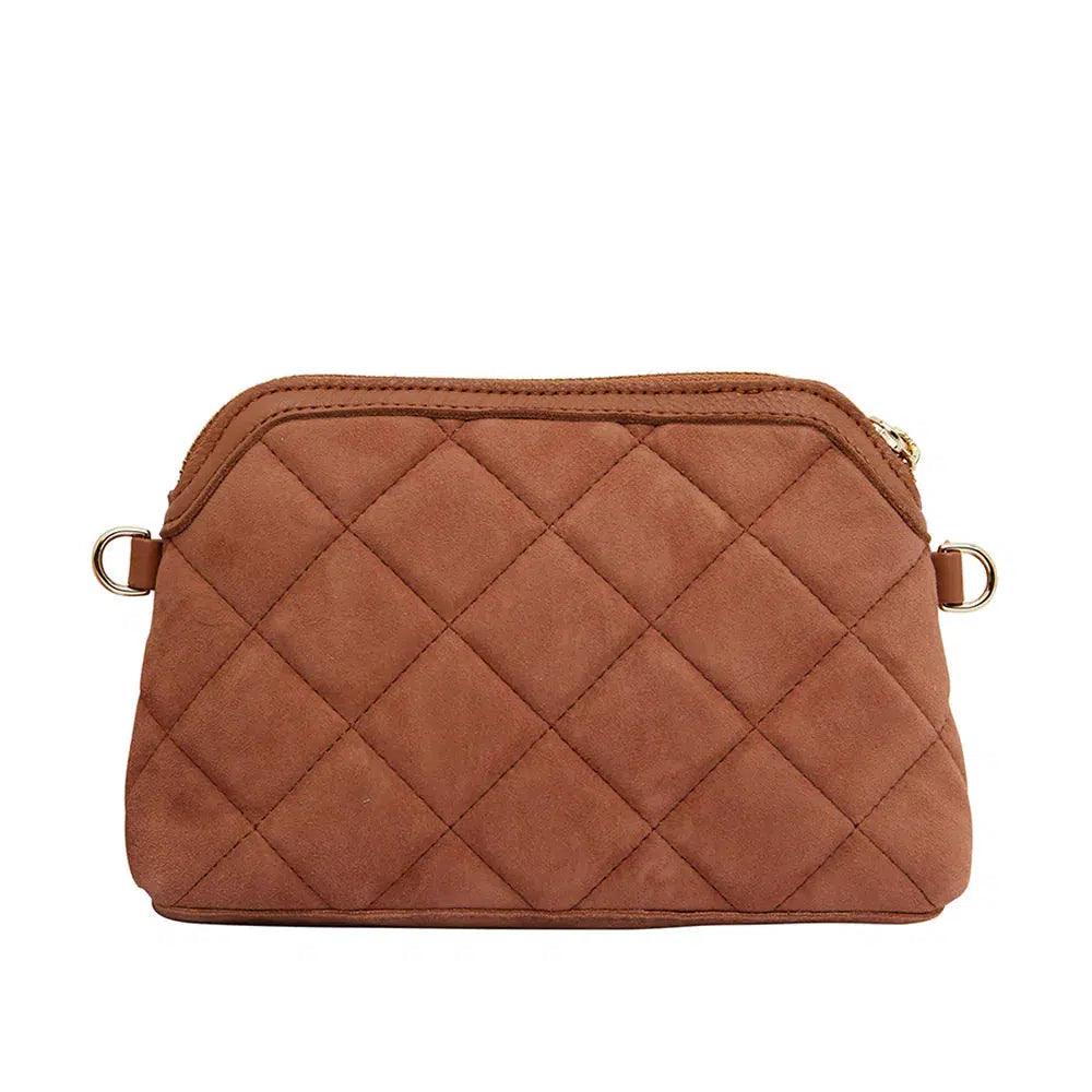 Mini Abigail Bag - Quilted Gingerbread Suede-Arlington milne-Lima & Co